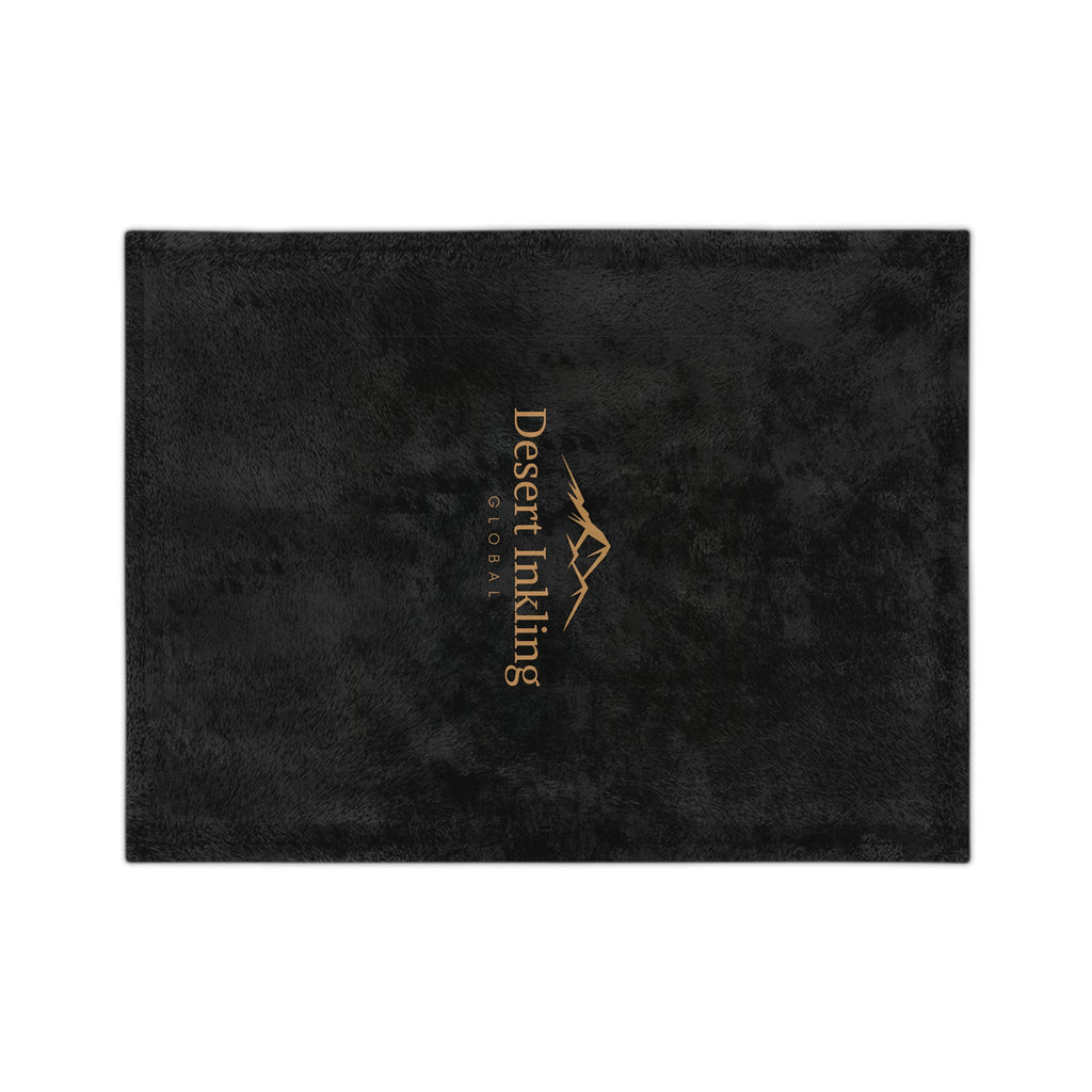 Desert Inkling Velveteen Microfiber Blanket — Soft Black Logo Throw