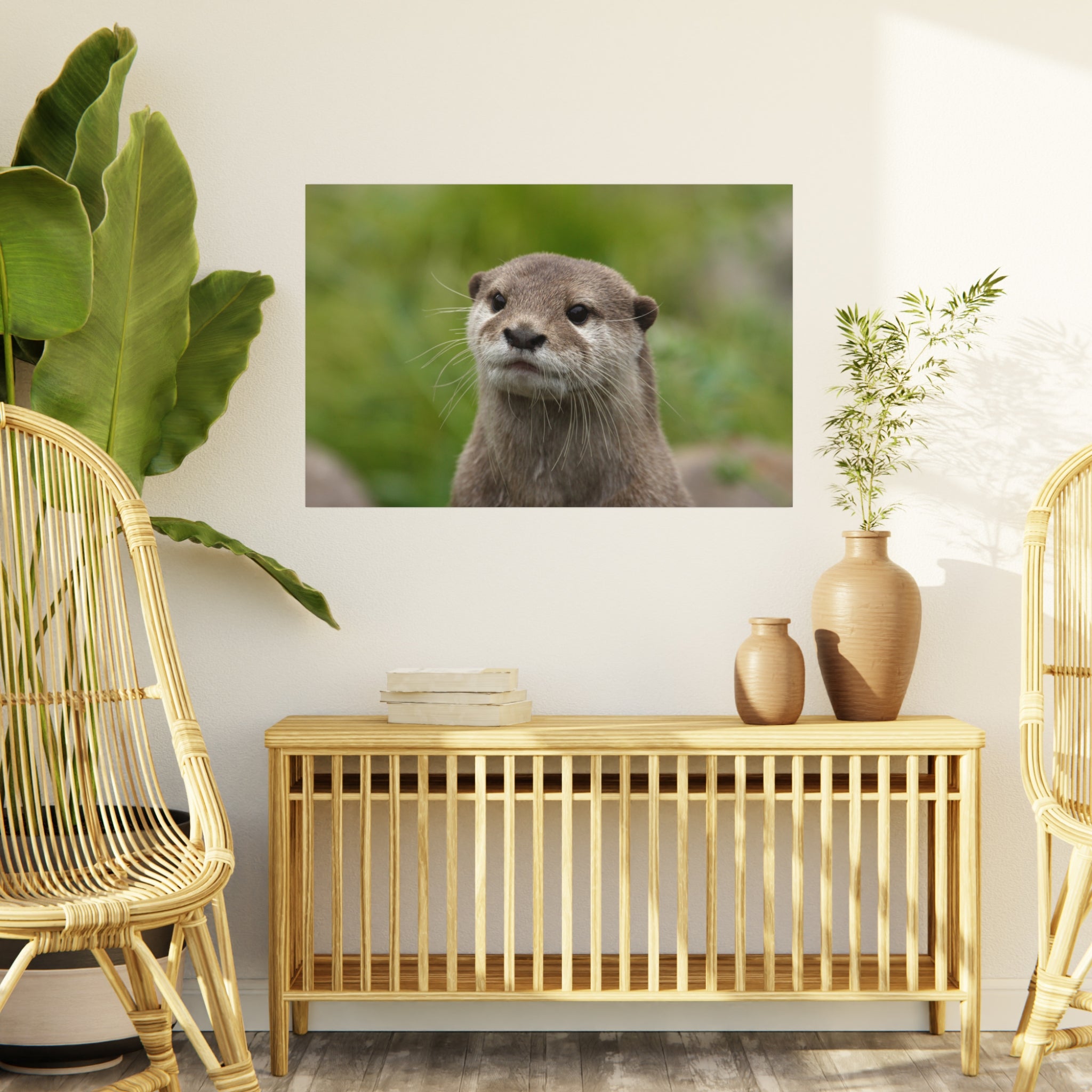 Otter Portrait Foam Board — Cute Wildlife Wall Art for Home or Nursery