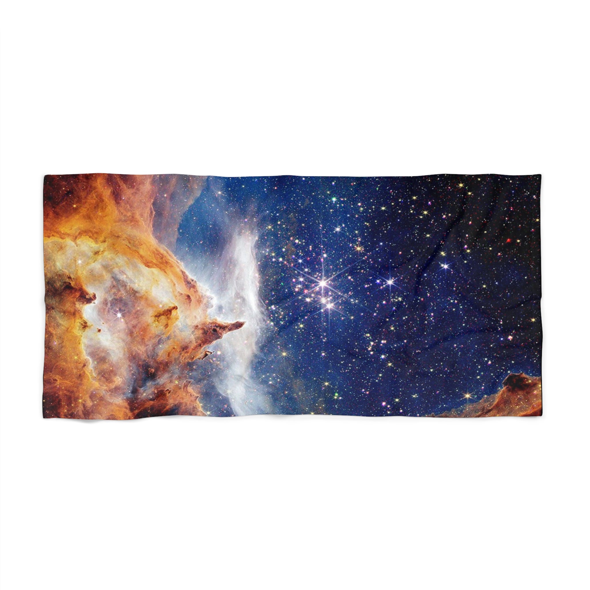 Cosmic Nebula Beach Towel — Galaxy Stars Print