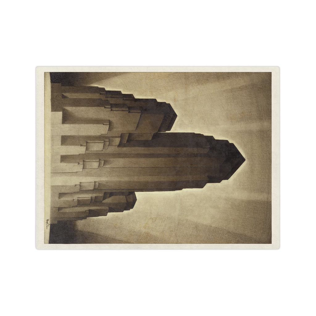 Art Deco Skyscraper Velvet Blanket