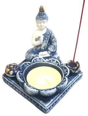 Tea Light and Incense Holder - Sitting Buddha